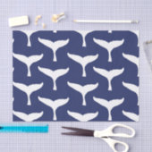 Papier Mousseline White Whale Tail Sea Animal Blue Ocean Marine (Artisanat)