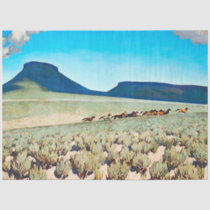Papier Mousseline « Wild Horse Country » par Maynard Dixon