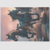 Papier Mousseline Wild horses Post apocalyptic futuristic V2 (Recto)