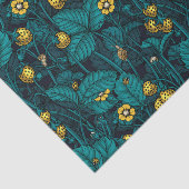 Papier Mousseline Wild strawberries, yellow and blue (Détail)