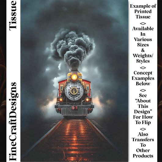 Papier Mousseline Wild West Steampunk Locomotive Train CJ6 Découpage