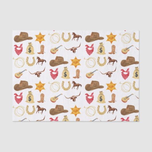 Papier Mousseline Wild West Western Country Rodeo N'importe quel âge (Recto)