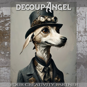 Papier Mousseline William - Chien Dapper avec ​ Casquette ​- Découpa