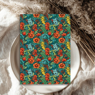 Papier Mousseline William Morris a inspiré des fleurs colorées et vi