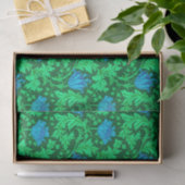 Papier Mousseline William Morris Anemone, Emerald Green et Blue (Cadeau)