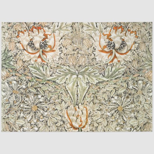 Papier Mousseline William Morris Antique Honeysuckle Floral Classic (Recto)