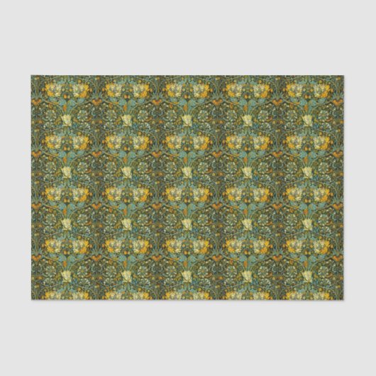 Papier Mousseline William Morris Antique Honeysuckle Motif Floral (Recto)