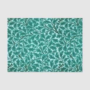 Papier Mousseline William Morris Chêne Feuilles, Turquoise & Aqua