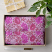 Papier Mousseline William Morris Chrysanthemums, Bourgogne et rose (Cadeau)