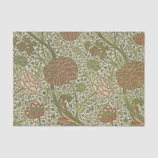 Papier Mousseline William Morris Cray Fleur de Sage Floral Botanique (Recto)