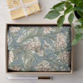 Papier Mousseline William Morris crème inspirée pastel vert sauge (Cadeau)