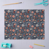 Papier Mousseline William Morris d'inspiration bleu marine rose pâle (Artisanat)