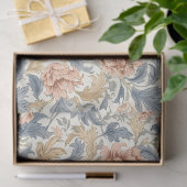Papier Mousseline William Morris d'inspiration ivoire rose pâle bleu (Cadeau)
