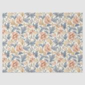 Papier Mousseline William Morris d'inspiration ivoire rose pâle bleu (Recto)