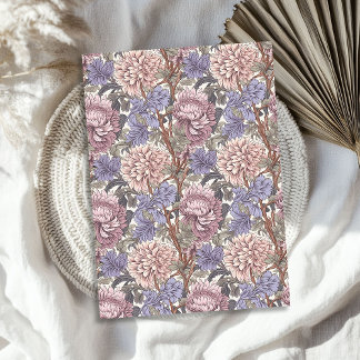 Papier Mousseline William Morris d'inspiration rose pâle et pourpre