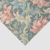 Papier Mousseline William Morris d'inspiration sauce blush vert past (Détail)