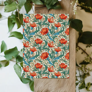 Papier Mousseline William Morris d'inspiration terre cuite vert past