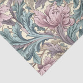 Papier Mousseline William Morris d'inspiration vert pastel violet cl (Détail)