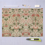 Papier Mousseline William Morris Fleurs Lodden Foliage Vert rose (Artisanat)