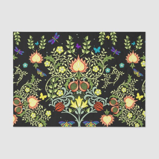 Papier Mousseline William Morris Floral (Recto)