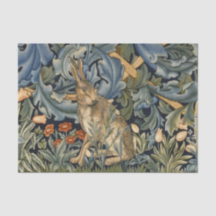 Papier Mousseline William Morris Forest Rabbit Floral Art Nouveau