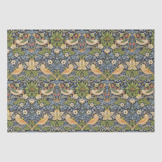 Papier Mousseline William Morris - Fraise Thief Motif Floral (Recto)