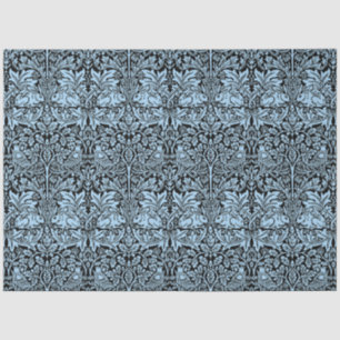 Papier Mousseline William Morris Frère Lapin Bleu Clair Noir