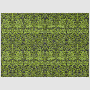 Papier Mousseline William Morris Frère Lapin Vert Sauge Noir