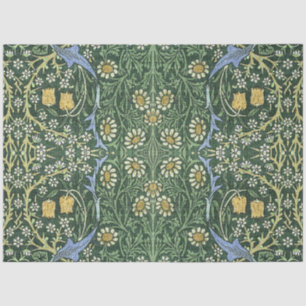 Papier Mousseline William Morris Green Floral Vintage White Margueri