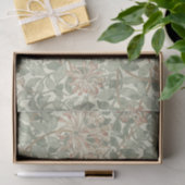 Papier Mousseline William Morris Honeysuckle Vert Floral (Cadeau)