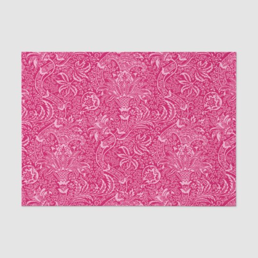 Papier Mousseline William Morris Indian, profond rose Fuchsia (Recto)
