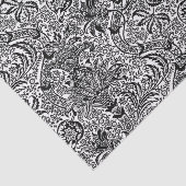 Papier Mousseline William Morris indien, blanc et noir (Détail)