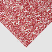 Papier Mousseline William Morris Indien, rouge foncé et blanc (Détail)