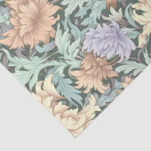 Papier Mousseline William Morris inspiré crème violet pêche sauge (Détail)