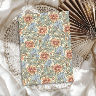 Papier Mousseline William Morris inspiré doux couleurs pastel sauge