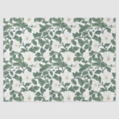 Papier Mousseline William Morris inspiré fleurs blanches verdure (Recto)