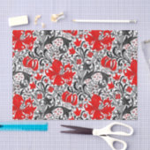 Papier Mousseline William Morris Iris et Lily, noir, blanc et rouge (Artisanat)