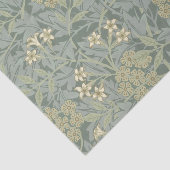 Papier Mousseline William Morris Jasmine Bleu Vert Art Botanique (Détail)