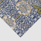Papier Mousseline William Morris Kennet Bleu Blanc Floral Découpage (Détail)