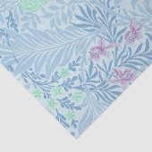 Papier Mousseline William Morris - Larkspur - Fleurs et Feuilles ble (Détail)