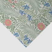 Papier Mousseline William Morris Larkspur Floral Vert rose bleu (Détail)