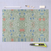 Papier Mousseline William Morris Larkspur Floral Vert rose bleu (Artisanat)