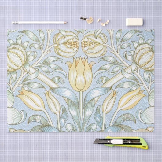Papier Mousseline William Morris Lily et Motif de grenade (Artisanat)