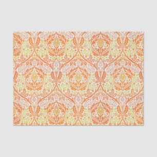 Papier Mousseline William Morris Motif orange jaune Vintage