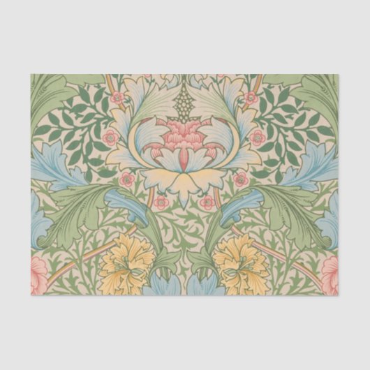 Papier Mousseline William Morris Myrtle Fleur Floral Botanique (Recto)