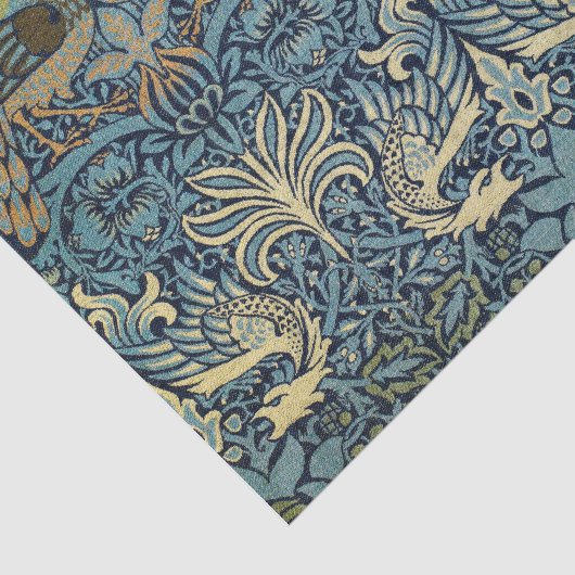 Papier Mousseline William Morris Peacock and Dragon Woven Design (Détail)