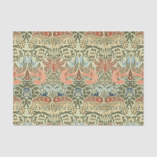 Papier Mousseline William Morris Peacock et Dragon (Recto)