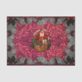 Papier Mousseline William * Morris Père Noël Spruce Rich Cherry (Recto)