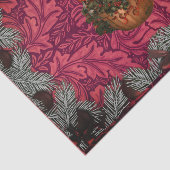 Papier Mousseline William * Morris Père Noël Spruce Rich Cherry (Détail)