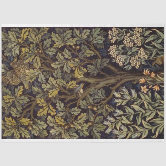 Papier Mousseline William Morris - Pheasant Bird Tree Botanical (Recto)